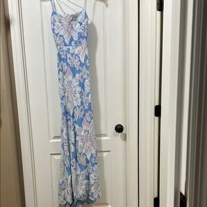 Floral Blue Maxi Dress prom